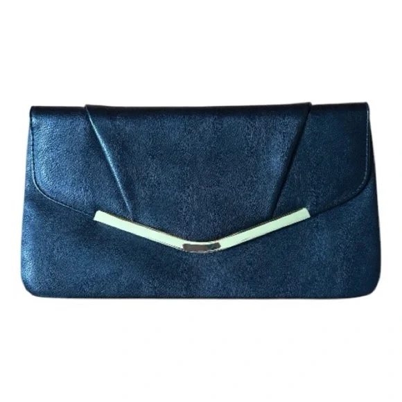 Jessica McClintock Black Clutch with Gold Accent - Picture 1 of 1